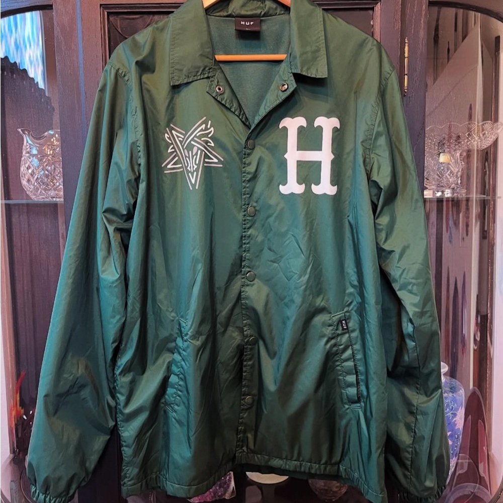 HUF Forest Green Jacket with White Emblem